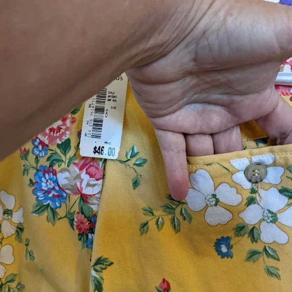 NWT Vintage Yellow FLORAL Shorts!  HIGH QUALITY CONSTRUCTION!  | 6 | Lizsport - Picture 11 of 11